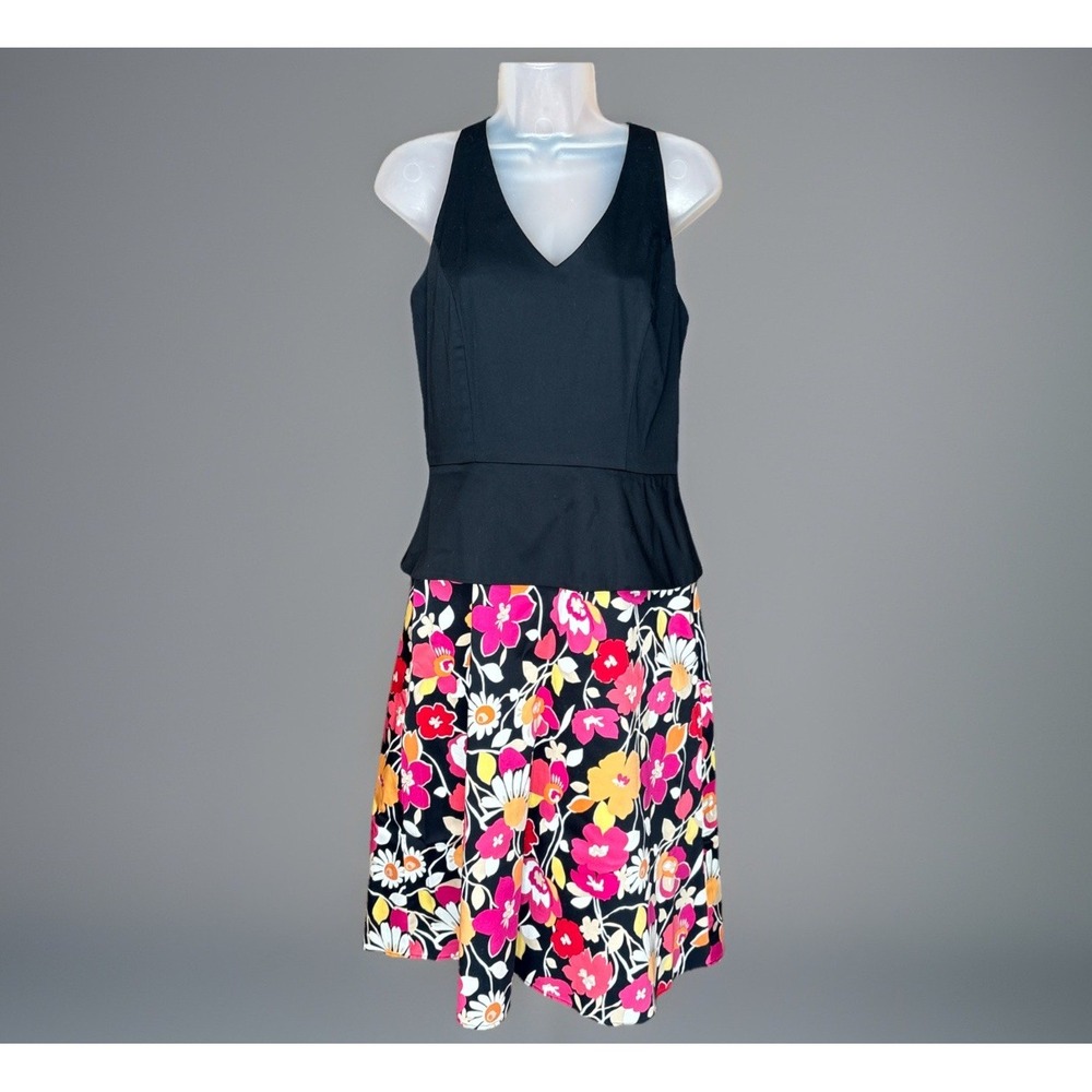 Sheri Martin NY Dress Women 6 Black Floral Halter Retro Y2K Preppy Classic Beach